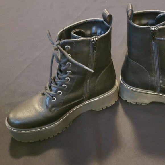 Sincerely Jules Kristy Combat Boots Size 10 Lace and Zip - Picture 3 of 4